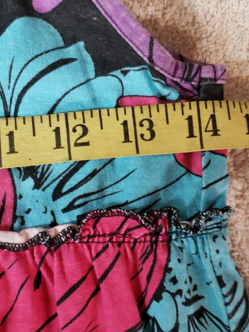 Girls' Floral Tiered Dress - Pink, Blue & Purple - Picture 4 of 7